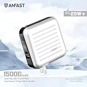 【ANFAST】AF-P15000S 旅行PD20w行李箱大容量行動電源+贈硬殼包 銀白色