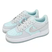 Nike 休閒鞋 Air Force 1 Low GS 大童 女鞋 藍 銀 果凍底 AF1 HQ3249-043