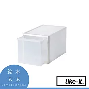 【LIKE-IT】可堆疊抽屜式收納箱 L (透明白) | 鈴木太太公司貨