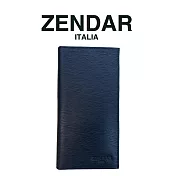 【ZENDAR】台灣總代理 限量1折 頂級小牛皮極光紋18卡對開長夾 卡特系列 全新專櫃展示品(黑色 送禮盒提袋)