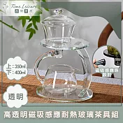 Time Leisure 高透明磁吸感應自動耐熱玻璃茶具組/功夫茶具