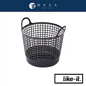 【LIKE-IT】圓形疊疊洗衣提籃 共2色 - 知性黑 | 鈴木太太公司貨