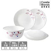 【美國康寧 CORELLE】 嫣紅微風4件式碗盤組-D02