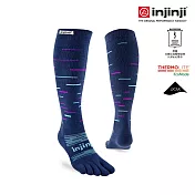 injinji SNOW THERMOLITE保暖五趾高筒襪 M 暮藍