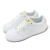 Puma 休閒鞋 Court Classic Lux 男鞋 白 皮革 焦糖底 復古 小白鞋 39501905