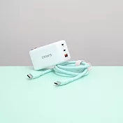 【omars】炫彩快充組合｜GaN 67W快速充電器+USB-C炫彩快速傳輸充電線(PD60w)  湖水綠