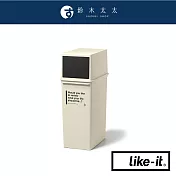 【LIKE-IT】CAFE STYLE 前開式高版可疊垃圾桶 25L 共4色- 象牙白 | 鈴木太太公司貨