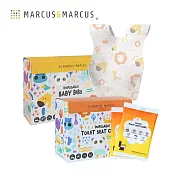 【MARCUS＆MARCUS】拋棄式外出保潔組(防水馬桶坐墊+防水圍兜)-獅子長頸鹿