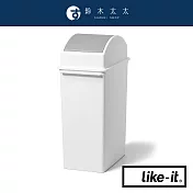 【LIKE-IT】PUSH OPEN TRASH BIN 搖蓋式高版垃圾桶 25L (白色) | 鈴木太太公司貨