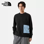 The North Face M HYBRID POCKET CREW - AP 男保暖 休閒長袖大學T-NF0A87UTJK3 2XL 黑色