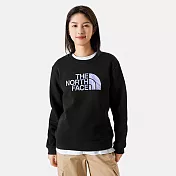 The North Face W SUN DYE LOGO CREW - AP 女大尺寸LOGO印花 休閒長袖大學T-NF0A88FUJK3 2XL 黑色