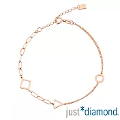 【Just Diamond】幾何情迷 18K玫瑰金手鍊(網路限定)