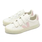 Veja 休閒鞋 Recife Logo Chromefree Leather 女鞋 米白粉 魔鬼氈 小白鞋 RC0503696A 24.5cm EXTRA WHITE/PETALE