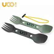 美國【UCO】UTILITY SPORK 餐具組 /無雙酚A /戶外用餐具 /輕便湯匙叉子 耐熱240度 淺綠 +深灰