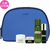 【即期良品】LA MER?海洋拉娜 全能煥能5件組(乳霜7ml+超能修護精華露30ml+濃萃修復眼霜5ml+煥顏彈力無痕精萃5ml+化妝包)(公司貨)
