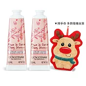 L’OCCITANE 歐舒丹 聖誕經典護手霜雙入組(30MLX2)-聖誕交換禮物-國際航空版 櫻花*X2