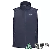 【ATUNAS 歐都納】男款SOFTSHELL防風保暖背心A1VE2205M- M 復古藍