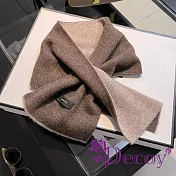【Decoy】百搭柔軟 羊毛交叉圍脖圍巾脖/ 咖啡色