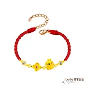 J’code真愛密碼金飾 卡娜赫拉的小動物-抱來好運粉紅兔兔硬金編織手鍊