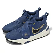 Nike 籃球鞋 Team Hustle D 11 GS 大童 女鞋 藍 金 魔鬼氈 運動鞋 FZ8463-400