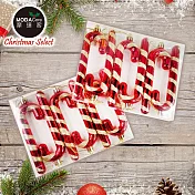 摩達客耶誕-12.5CM彩繪電鍍.糖.果.拐杖12入吊飾組(三款可選)聖誕樹裝飾球飾掛飾 紅色系