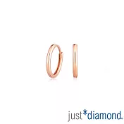 【Just Diamond】簡約光華 18K玫瑰金耳環(網路限定)