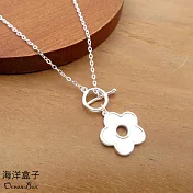 清新甜美可愛白貝母梅花OT扣925純銀項鍊.女用短鍊
