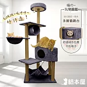 貓本屋 140cm 絨毛多層貓跳台 貓窩/貓屋/吊床  深灰