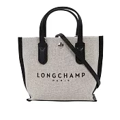 LONGCHAMP Essential 帆布及牛皮手提/斜背二用包(XS) (自然色)