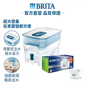 【德國BRITA】Flow濾水箱(藍)+6入MXPro去水垢專家濾芯(共7芯)