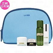 LA MER 海洋拉娜 超能煥顏4件組(舒芙乳霜7ml+超能修護精華露30ml+濃萃修復眼霜5ml+高滲透自律修護乳5ml+化妝包)(公司貨)