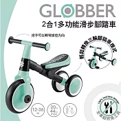 【GLOBBER 哥輪步】 LEARNING TRIKE 2合1多功能滑步腳踏車-兩色可選(滑步車、學步車、三輪車、腳踏車)  經典薄荷綠