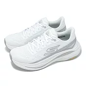 Skechers 慢跑鞋 Max Cushioning Propulsion 女鞋 白 灰 厚底 緩衝 弧形 橡膠大底 128901WSL