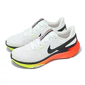 Nike 慢跑鞋 Air Zoom Structure 25 男鞋 白 黑 橘綠漸層 支撐 緩衝 運動鞋 HF4913-100