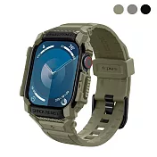 Spigen Apple Watch 10 (42mm/46mm) Rugged Armor Pro-防摔保護殼專業版(錶帶一體成型) 46mm 卡其綠