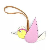 Hermes 愛馬仕 Birdy charm 牛皮鴕鳥皮羊皮拼接飛鳥吊飾 淡紫/黃柚子/玉蘭/芝麻