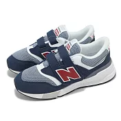 New Balance 休閒鞋 997R 中童 寬楦 藍 紅 拼接 緩衝 魔鬼氈 小朋友 NB PZ997REA-W