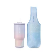 【Hiromimi】全新升級不鏽鋼冰壩杯袋組900ml(雙飲法暢飲不受限)  丁香紫