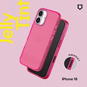 犀牛盾 iPhone 16(6.1吋) JellyTint 透明防摔手機殼-相機鍵按鈕版(終身黃化保固) -  粉漾桃