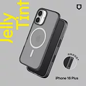 犀牛盾 iPhone 16 Plus(6.7吋) JellyTint(MagSafe兼容)磁吸透明防摔手機殼-相機鍵按鈕版(終身黃化保固) - 酷墨灰
