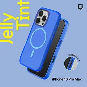 犀牛盾 iPhone 16 Pro Max(6.9吋) JellyTint(MagSafe兼容)磁吸透明防摔手機殼-相機鍵按鈕版(終身黃化保固) -  激光藍