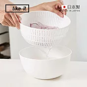 【日本like-it】日製深型洗米瀝水盆2件組- 白