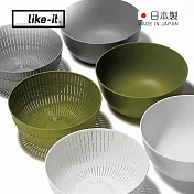 【日本like-it】日製深型洗米瀝水盆2件組- 綠