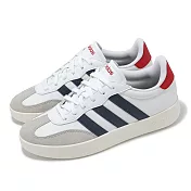adidas 休閒鞋 Barreda 男鞋 白 藍 紅 麂皮 皮革 小白鞋 愛迪達 IH1228 28cm WHITE/NAVY/RED