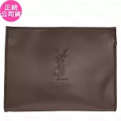 YSL logo三角形大化妝包咖(公司貨)