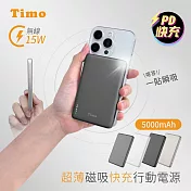 【Timo】超薄磁吸快充行動電源 5000mAh  深灰色