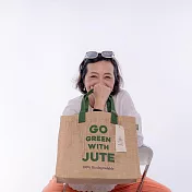 與麻同行Go Green With Jute 兩用潮麻包 雙手把 黃麻 天然色