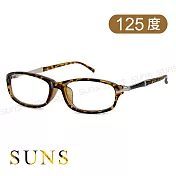 精品老花眼鏡 簡約優雅框老花眼鏡 高硬度耐磨鏡片 配戴不暈眩 豹紋茶125度