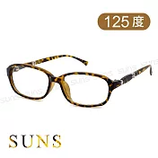精品老花眼鏡 簡約典雅老花眼鏡 高硬度耐磨鏡片 配戴不暈眩 豹紋茶125度