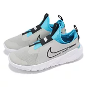 Nike 慢跑鞋 Flex Runner 2 GS 大童 女鞋 灰藍 緩衝 襪套 運動鞋 DJ6038-008